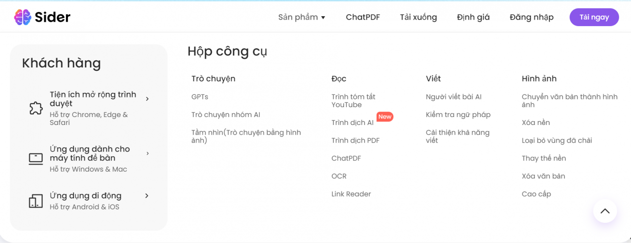 Đặc điểm nổi trội của Sider AI