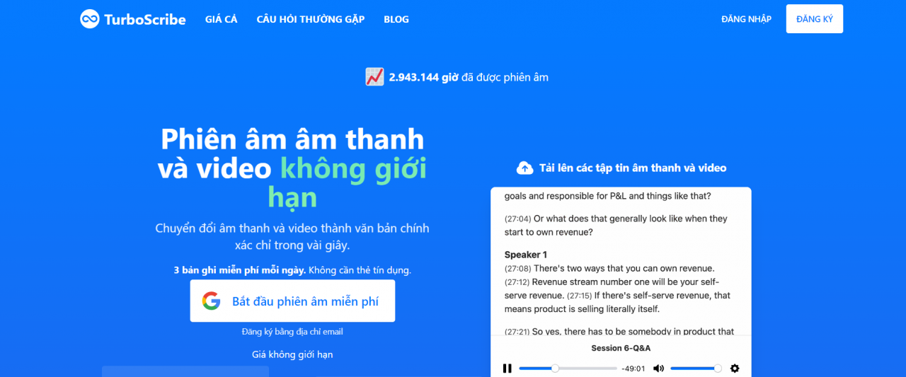 Giới thiệu TurboScribe AI
