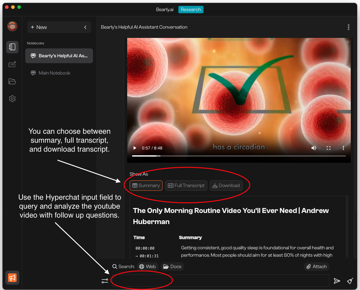 Làm thế nào để phiên âm Youtube với Bearly AI?