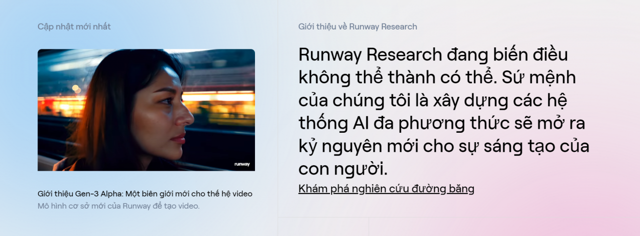Runway AI hỗ trợ nhiều lĩnh vực sáng tạo